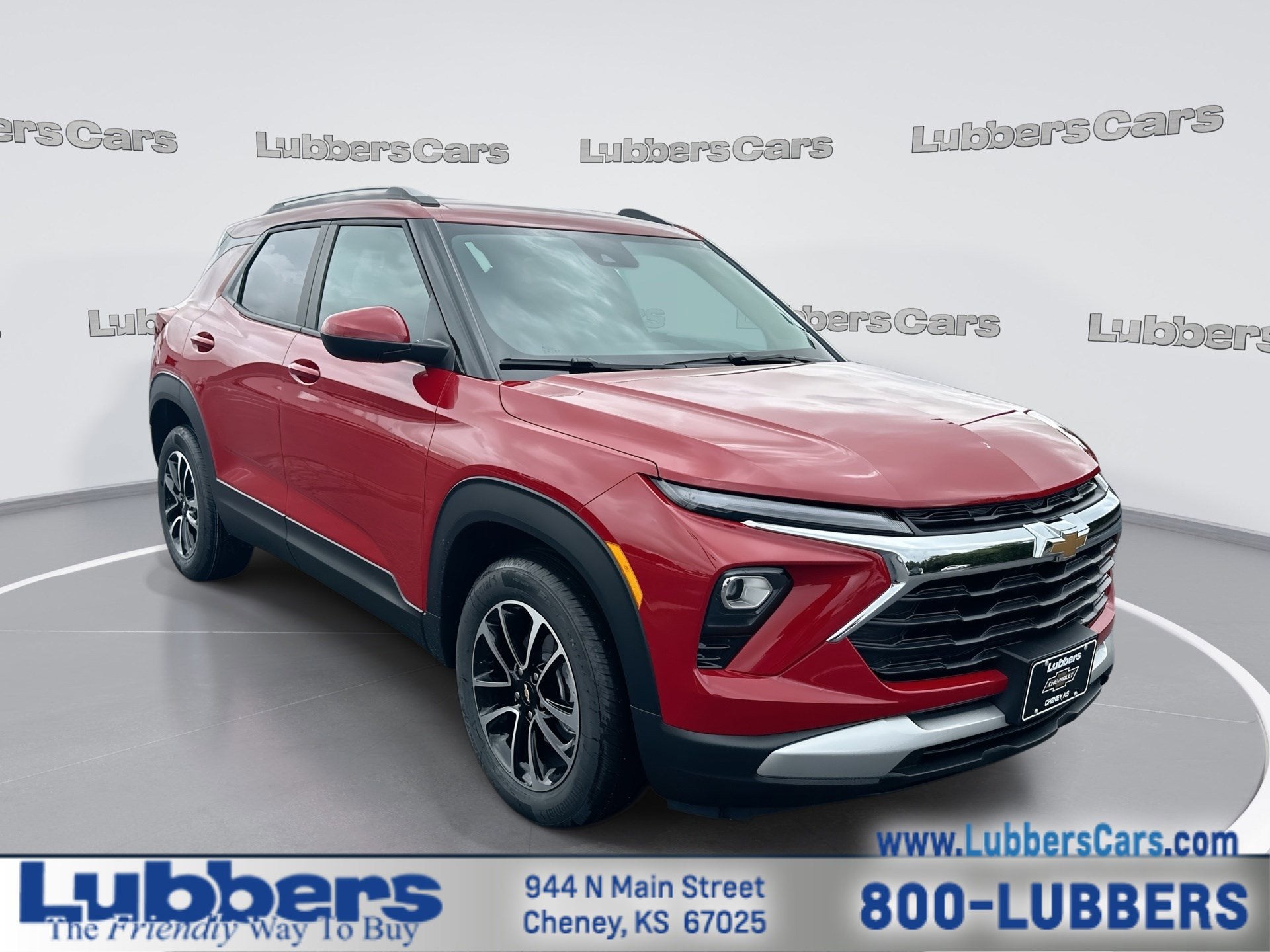 2026 Chevrolet Trailblazer LT in Apex Red — front three-quarter view