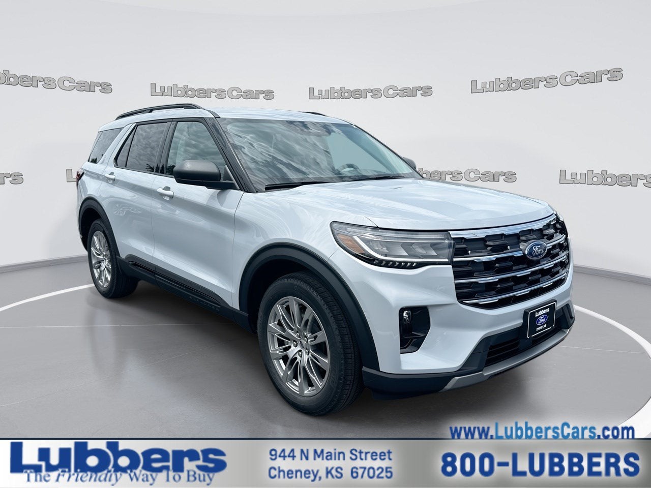 2026 Ford Explorer Active in Space Whitte Metallic — front three-quarter view