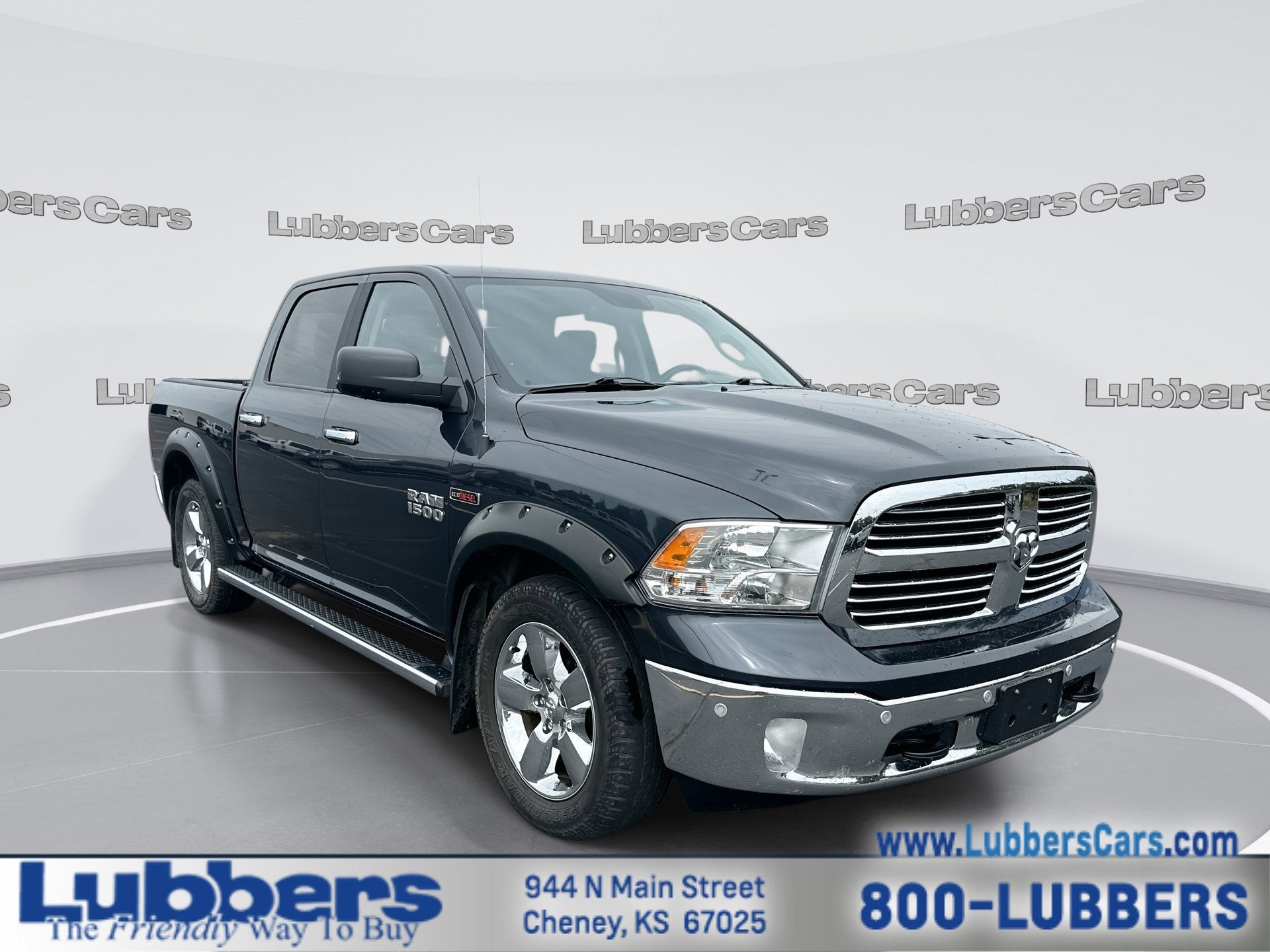 2018 RAM 1500 Big Horn in Maximum Steel Metallic Clearcoat — front three-quarter view
