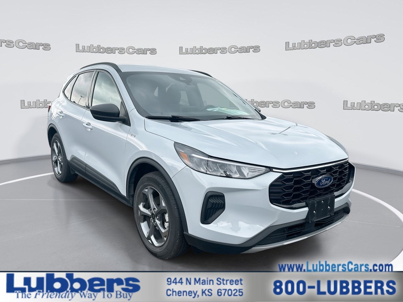 2025 Ford Escape ST-Line in Space Silver Metallic — front three-quarter view
