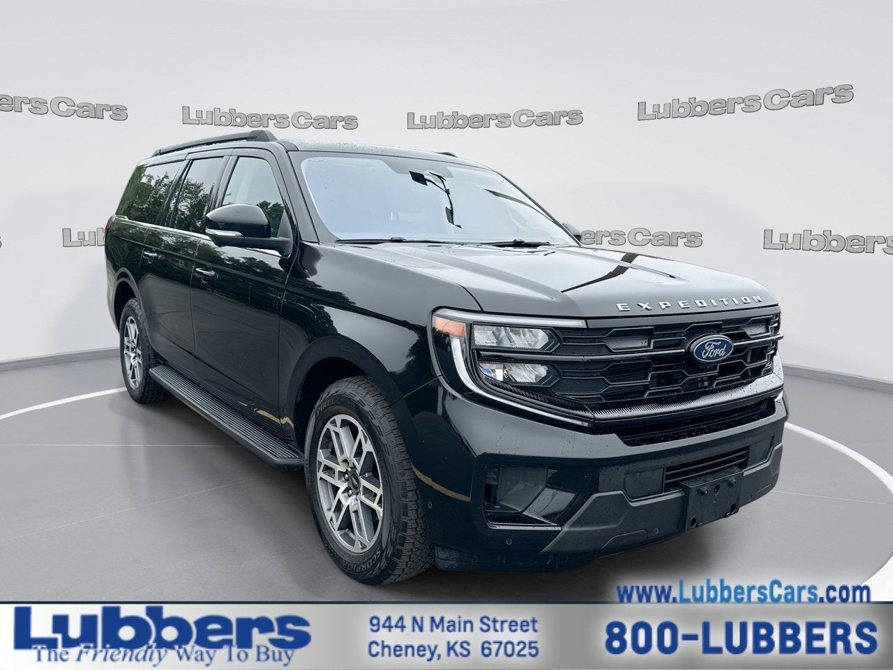 2025 Ford Expedition Max Active in Agate Black Metallic — front three-quarter view