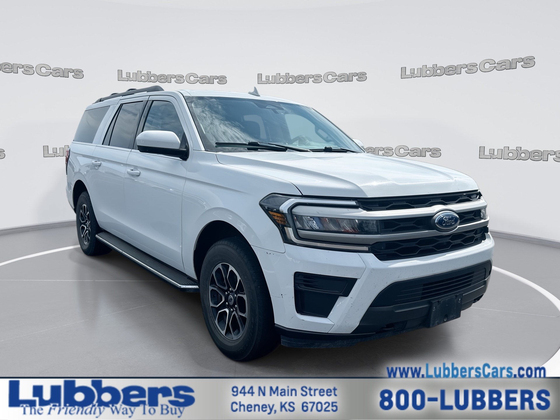 2022 Ford Expedition Max XLT in Oxford White — front three-quarter view