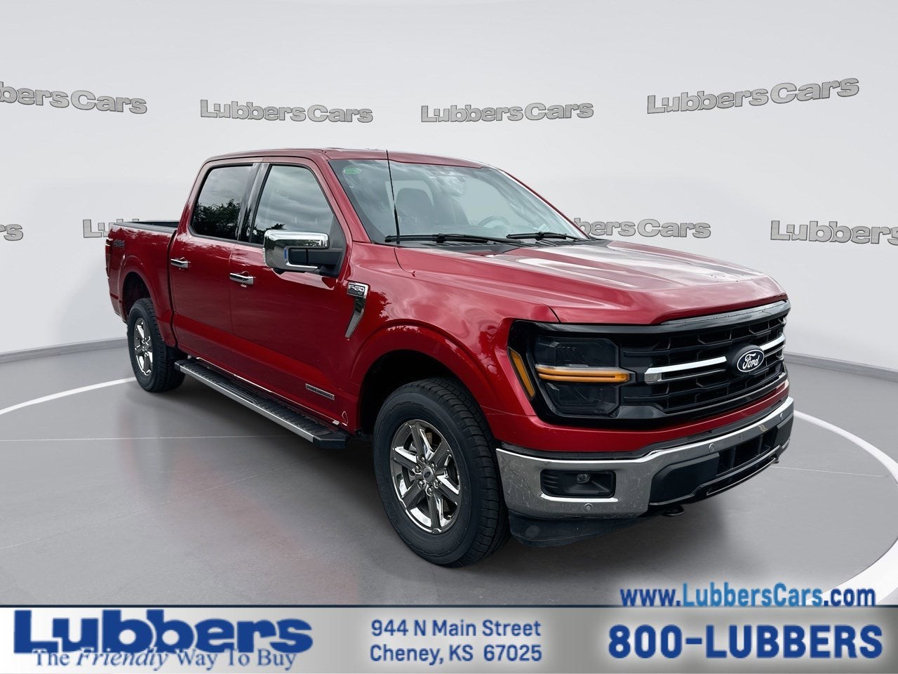 2024 Ford F-150 XLT in Rapid Red Metallic Tinted Clearcoat — front three-quarter view