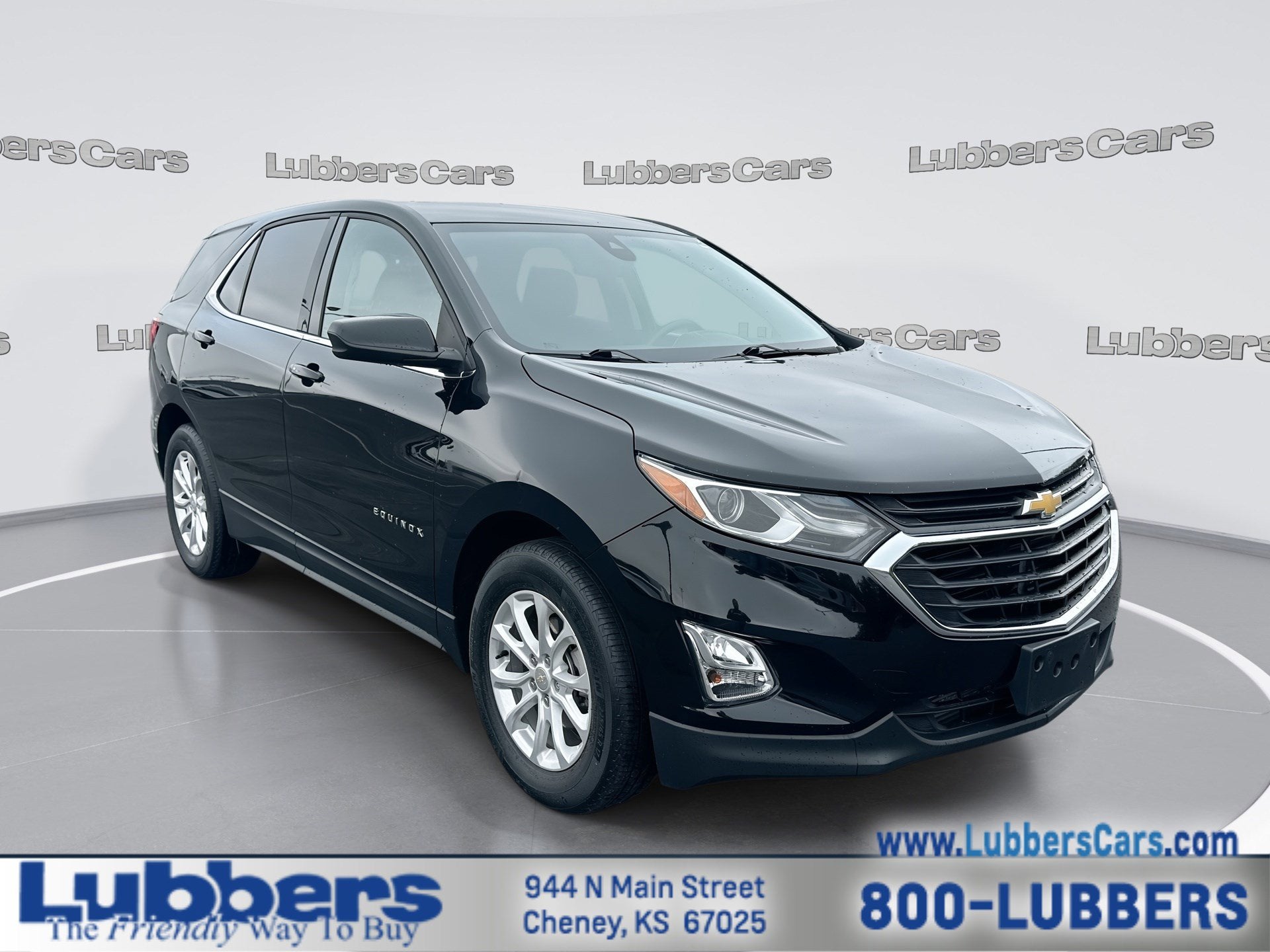 2020 Chevrolet Equinox LT in Mosaic Black Metallic — front three-quarter view